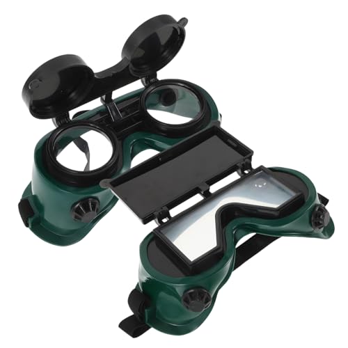 DECOMELODY 2 pezzi Occhiali Protettivi per Saldatura con Copertura Ribaltabile Protezione UV e Schegge Occhiali da Resistenti Ventilazione per Saldatori Luce Intensa e Arco Saldatura