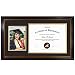 Golden State Art, 11x19.5 Diploma Frame for 8.5x11 Certificate and 5x7 Picture - 2 Openings - Black with Gold Trim and Burgundy Accents - Black Over Gold Double Mat - Real Glass - Wall Mount