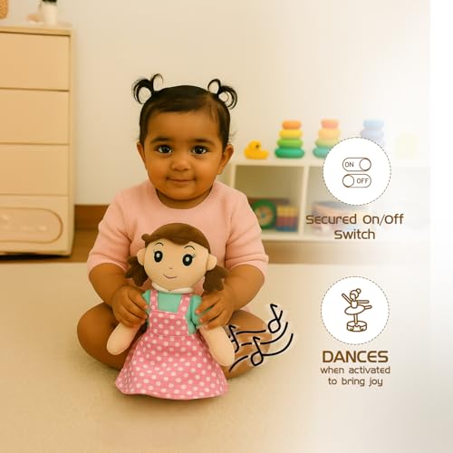 Image of Amazon Brand - Jam & Honey Dancing Animals EVA Doll | 34 cm Musical Plush Toy | Dancing Motion & Music | Soft & Safe | BIS Certified | Pretend Play Toy for Kids