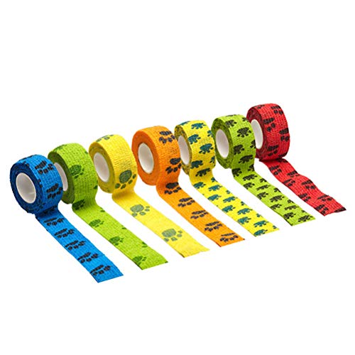 Pet Supply 6pcs Atadura autoadesiva para animais de estimação Atadura de tecido não tecido impressa