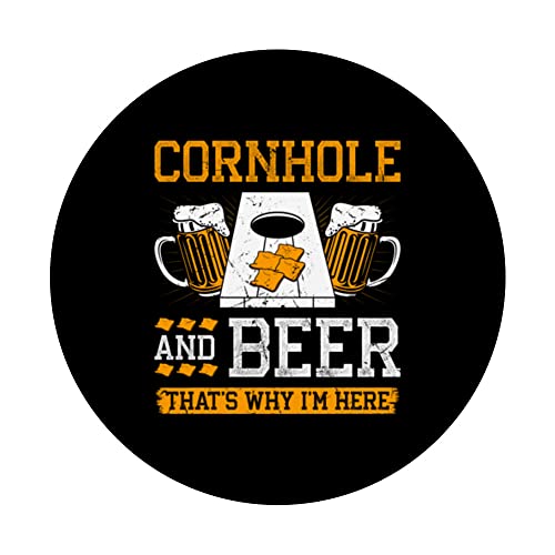 Cornhole And Beer Corn Hole Sack Cornhole Game PopSockets Swappable PopGrip, Black - Image 3