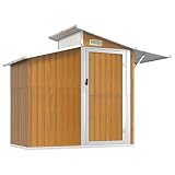 vidaXL Tuinschuur 270x130x208,5 cm gegalvaniseerd staal bruin, tuin schuur, tuinhuisje, opslagschuur, schuur, gereedschapsopslag
