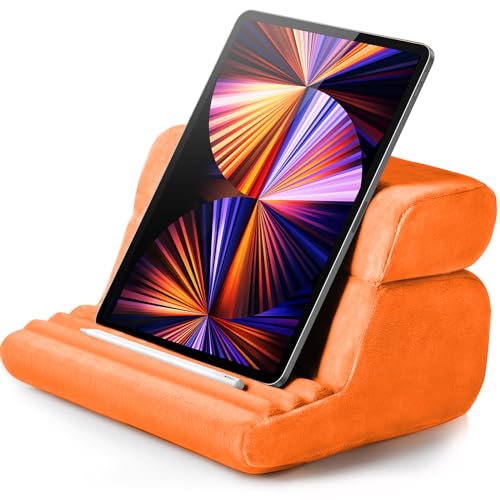 Image of UGREEN Tablet Pillow Stand for Lap Soft Holder Bed with 3 Viewing Angles Adjustable Home Office Accessories Compatible with 2024 iPad Pro 13 12.9 11 iPad Air 11 13 Mini Phone 16 15 14 E-Reader Orange