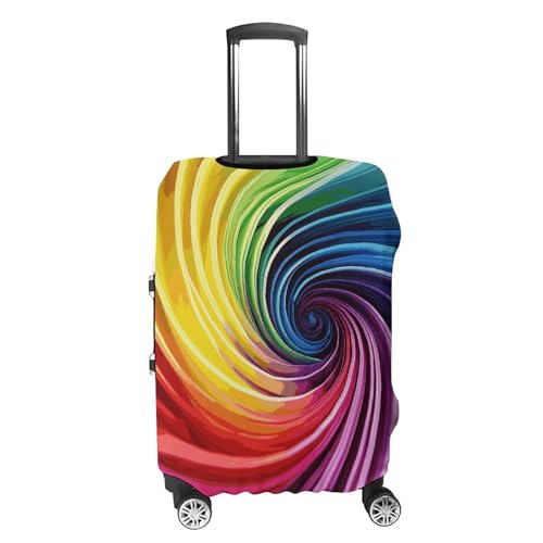 Rainbow Spiral Elastic Luggage Cover Suitcase Protector for 19-32 Inch Suitcases | Universal Stretchable Travel Bag Cover | Anti-Scratch, Washable with Zipper Closure S4