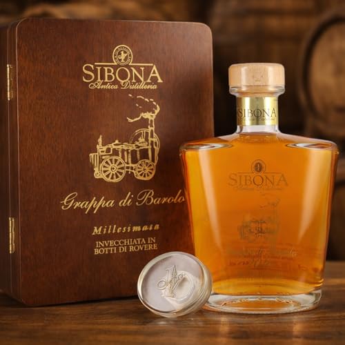 Grappa SIBONA Decanter BAROLO Millesimata 2009 | RISERVA SPECIALE | Astuccio in LEGNO | 70cl - 44% Vol.