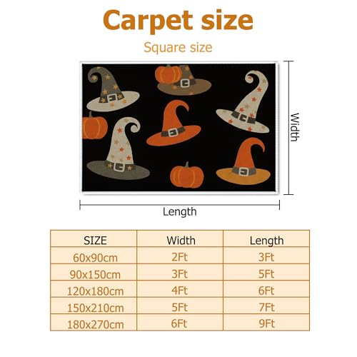 Tapis d'Halloween avec dos antidérapant et bordure surfilée