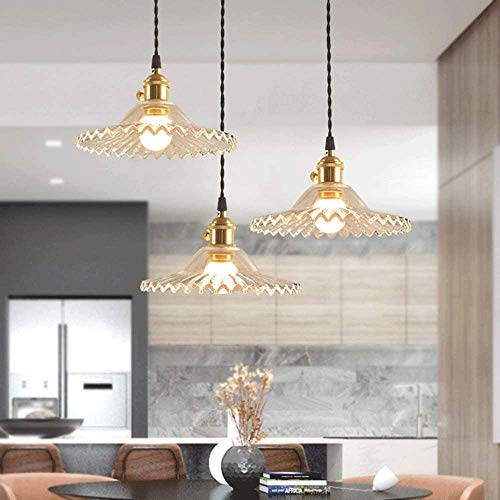 Plafonnier suspension laiton et verre vert de style industriel rétro E27 - 3