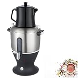 4. LIMPIEZA FÁCIL: El samovar eléctrico viene equipado con un filtro de cal extraíble y una abertura amplia de 12 cm para una limpieza sin esfuerzo; todas las partes son aptas para lavavajillas para mayor comodidad y facilidad de mantenimiento