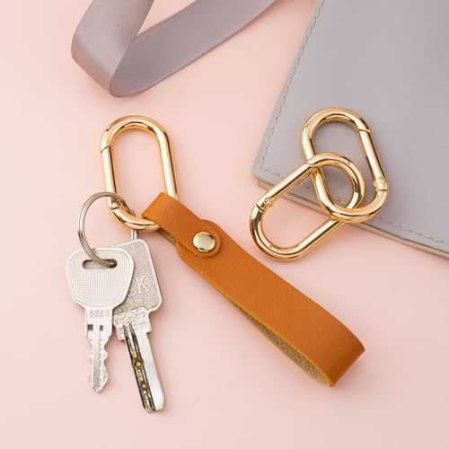 Image of Oval Spring Ring Clips, Metal Keyring Purse Clip