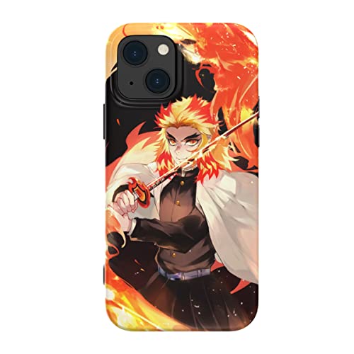THE DREAMY LIFT iphone 13 ケース カバー アニメ 漫画 デザイン6個 鬼滅の刃 スマホ アイフォンケース ストラップ おしゃれ IMDTPU かわいい かっこいい フィギュア ソフト 耐衝撃 レンズ保護 脱着簡単 指紋防止 スリム 軽量 傷防止… (iPhone 13, 煉獄杏寿郎)
