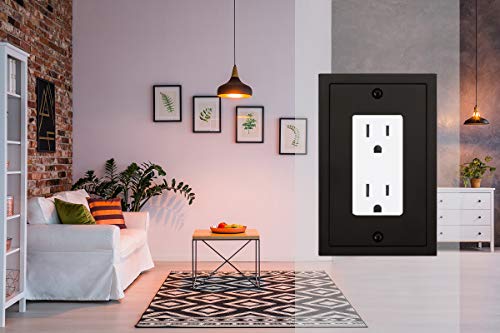 Modern Edge Decorative Wall Plate Switch Plate Outlet Cover, Durable Solid Zinc Alloy (Single Decorator 2PK, Matte Black) by Henne Bery - Image 4