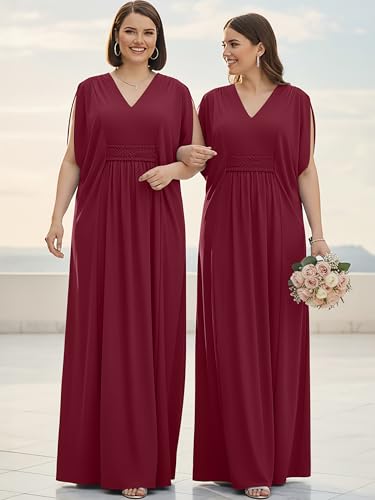 Image of KOH KOH Womens Long V-Neck Grecian Goddess Wedding Guest Maxi Dress Gown
