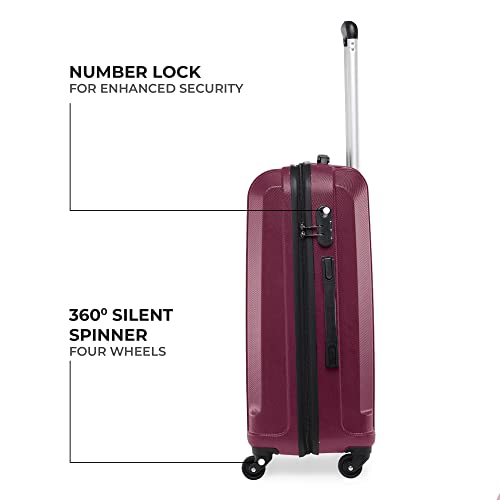 Image of Stony Brook by Nasher Miles Storm Hard-Sided Polycarbonate Check-in Luggage Wine Red 28 inch |75cm Trolley Bag