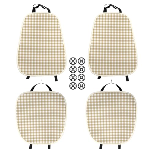 FUELHOOD 1セット 写真の通りのカーシートカバーパッドセット 柔らかくな4個のフロントとリアシートクッション シートプロテクター 滑り止めデザイン付き ブラウン