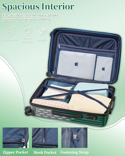 Image of Carry On Luggage 22x14x9 Airline Approve, Expandable 20 Inch Hardside Large Suitcase with Wheels TSA Lock