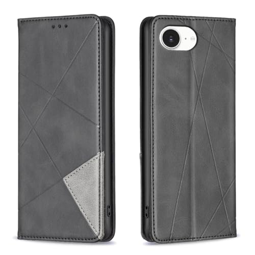 Étui iPhone 17E SE 2025 noir housse portefeuille en cuir à rabat