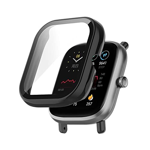 Image of Oboe Screen Protector Case Compatible with Amazfit Bip U /Bip U Pro Watch Shockproof Thin Bumper Cover Protector (Black)