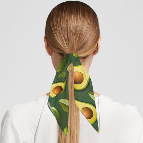 Square Head Scarf Fruit Green Avocado Bandana Silk Feel Like Hair Wrap Shawl Lightweight Scarves Fashion Accessories for Women Girls2
