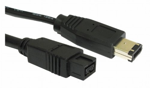 rhinocables Firewire Cable IEEE 1394 DV 800 for PC, Cameras, Video and Audio, Fully Moulded End Connectors (2m, 9 Pin to 6 Pin)