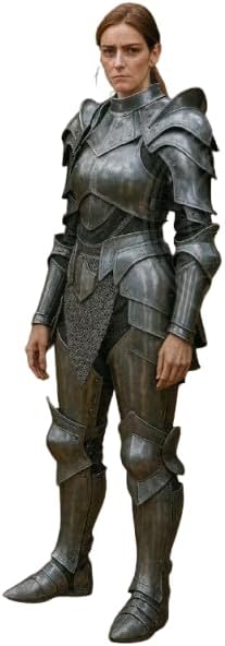 Women’s Medieval Full Plate Armor Set – Steel Cuirass, Pauldrons, Gorget, Arm & Leg Armor, Tassets – Custom LARP & Cosplay