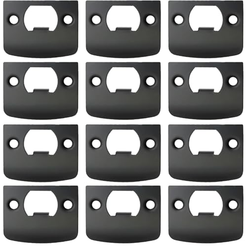 EATAKWARD 12 PCS Door Strike Plate Black Deadbolt Strike Plate Stainless Steel Deadbolt Covers Door Reinforcement Kit
