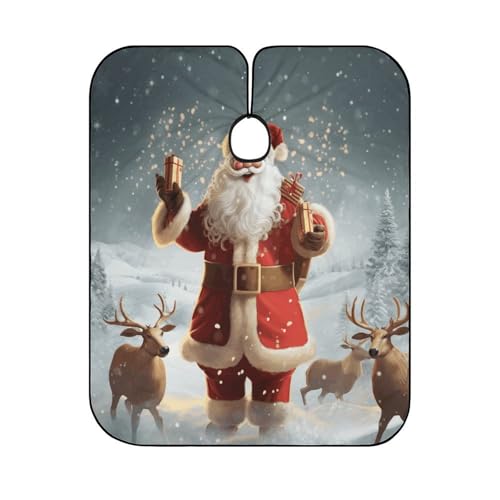 Capa para corte de cabello navideña Santa Claus para adultos miniatura 6