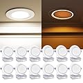 Ensenior 12 Pack 6 inch Gimbal Led Recessed Lighting with Night Light, 90° Rotatable and 2700K-5000K 5CCT Selectable, Dimmable Eyeball Recessed Lights, 1200LM, 12W=115W-FCC Certified