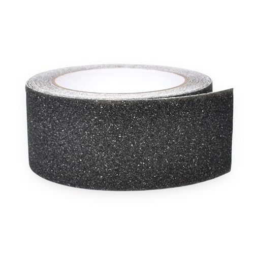 Lunaanda Antirutsch Klebeband Treppe, 5cmx5m Antirutsch Klebeband Streifen mit Selbstklebend, Wasserdicht Anti Slip Tape, Vorbeugung von Stürzen Bei Älteren Menschen und Kindern (Schwarz)