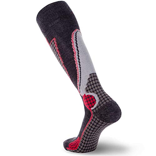 Meias de esqui de lã de alto desempenho - Meias térmicas quentes de lã merino, masculinas e mulheres