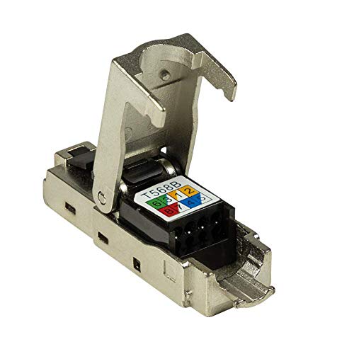 LogiLink Cat.6A STP Feldkonfektionierbarer Verbinder – 10GbE, Geschirmt, Werkzeuglos Montierbar