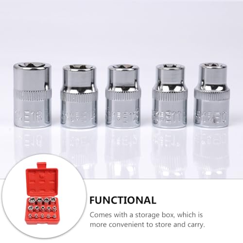 Ensemble de 14 douilles hexagonales E de haute précision en acier avec coffret de rangement - 8