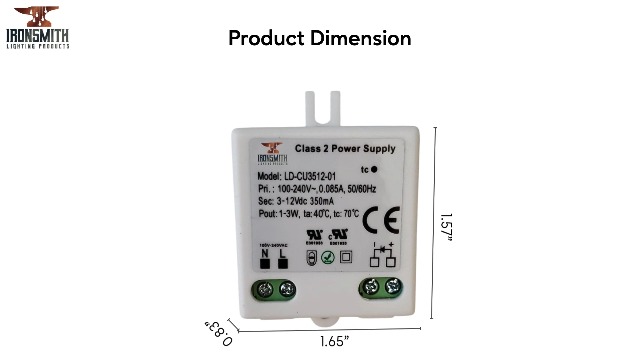 Image of Ironsmith Lighting Products - Constant Current LED Driver Transformer (6-12 Volt | 1-3 Watt | Dimmable)