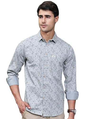 Image of Majestic Man Pure Cotton Slim Fit Printed Casual Shirt for Men