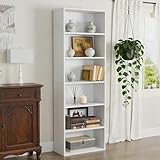 HEAIMO Librero Organizador, 6 Capa Libreros Madera Minimalista, Mueble Librero Altura 180 CM, Antivuelco y Seguro, Ahorra...