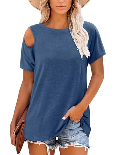 KISSMODA Summer Short Sleeve T Shirt Loose Fit Casual Dressy Women Top 2025 Trendy Ladies Fashion Blouses(S-3XL)