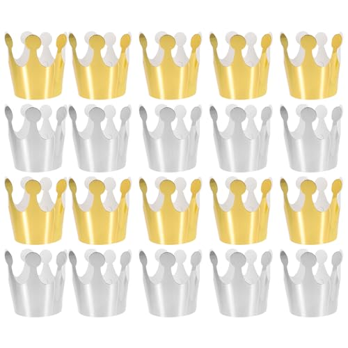 [TENDYCOCO] 紙帽子 王冠 パーティー用帽子 子供 ゴールデンクラウンキャップ 誕生日お祝い イベントグッズ 飾り バースデーパーティーハット 写真小道具 30pcs