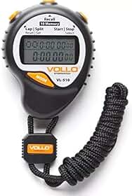 Cronômetro Digital Profissional Stopwatch, 2 Linhas, 1/100 e de 10 voltas de memória - marca Vollo Vl-510