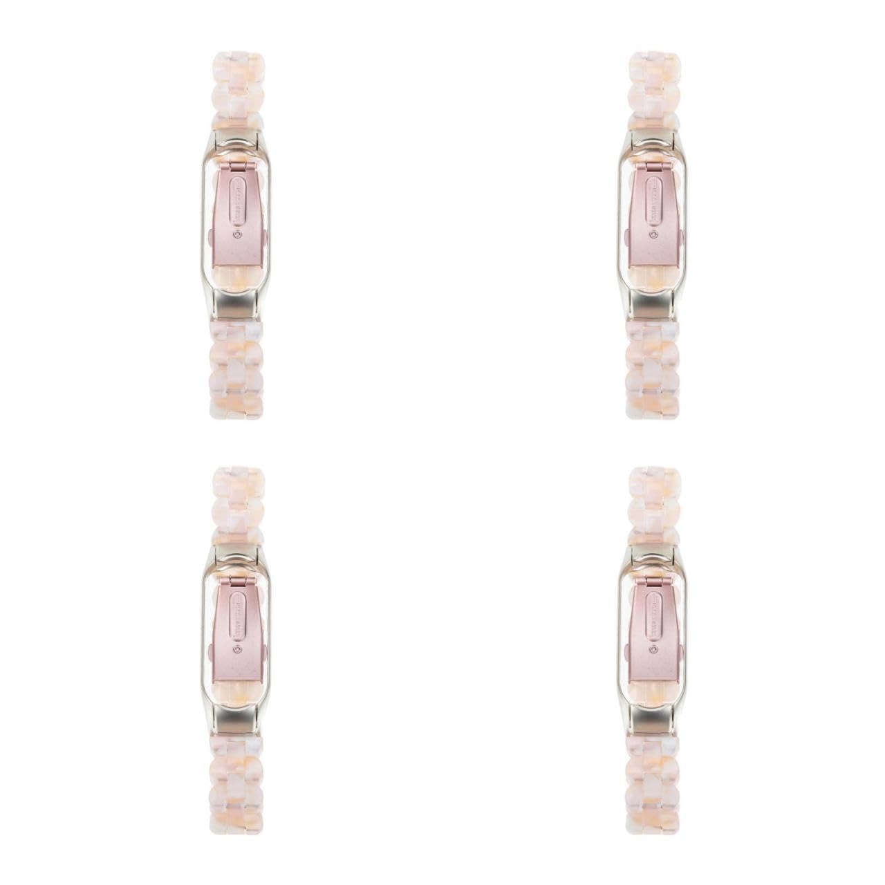 DOITOOL Lot De 4 Bracelets De Montre En Résine Avec Boucle En Acier Inoxydable Pour Femmes Bracelet De Rechange 5/6 Accessoires Pour Montres Connectées Tendance