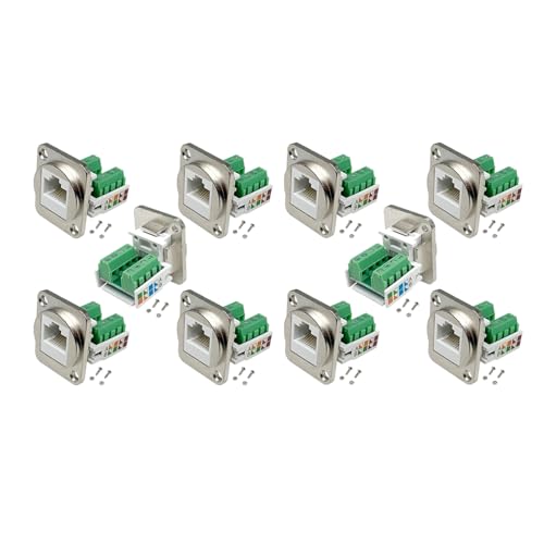Adaptadores de terminales de tornillo RJ45 para montaje en panel con conectores 8P8C tipo D