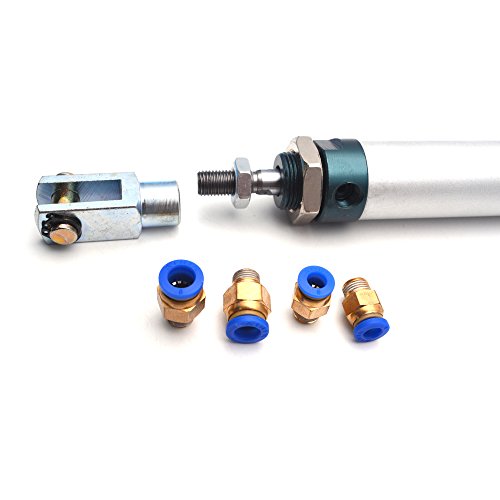 Sydien 32Mm Bore 200Mm Stroke Pneumatic Air Cylinder Single Rod Double Action With Y Connector And 2Pcs Pneumatic Quick Fitting (Mal32X200) #TOP1
