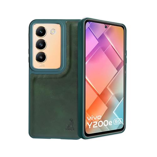 Image of AIBEX Shield Back Cover Case Compatible with Vivo T3 5G / Vivo Y200e 5G Back Cover | Flexible Vegan Leather | Full Camera Protection | Raised Edges | Super Soft-Touch | Bumper Case