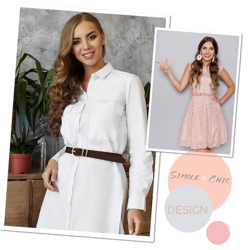 3 Pack Women's Belts Cute Belts for Women Faux Leather Skinny Belt for Jeans Dress and Pants4