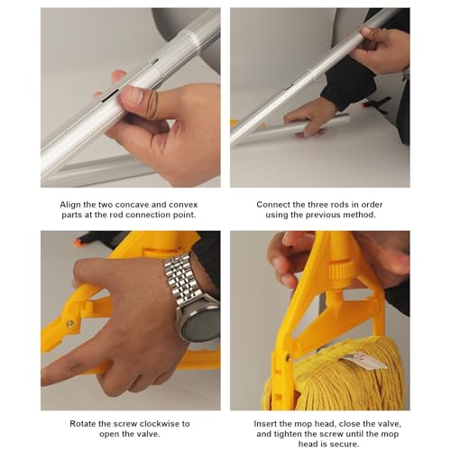Mopa de suelo absorbente con mango extraíble de 4 piezas para el hogar 8