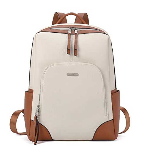 Cluci Womens Laptop Backpack Leather 15.7 Inch Computer Backpack Travel Vintage Daypack #TOP5