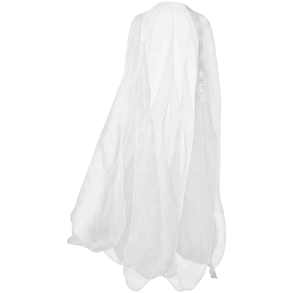 Fituenly Organza Ancient Style Cape with Shoulder Strap, Chinese Style Long Shawl Cloak for Women, Fairy Dance Costume for Halloween Cosplay Party