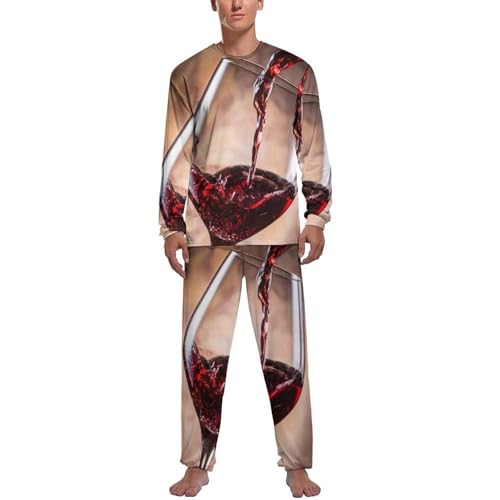 Pyjama long homme bordeaux fluide et élégant pour vos soirées de détente à la maison