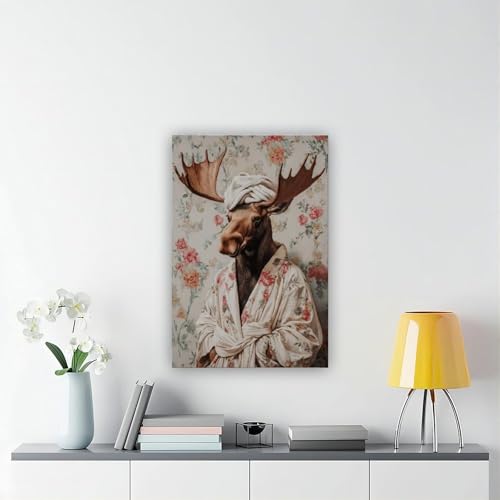 Poster sur toile élan en peignoir décoration murale design 40x60 - 6