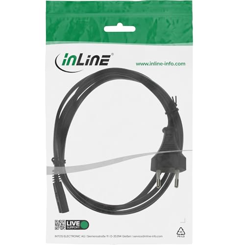 InLine® 16654O Netzkabel, Netzstecker auf Euro 8 C7 Stecker, 0,3m