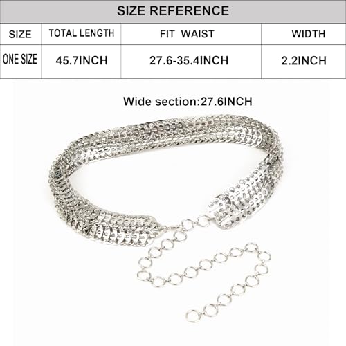 ILuvatar Metal Belt Women's Chain Belt Metal Belt Adjustable Body Connection Dress Belt Scale Panel Punk Belt3