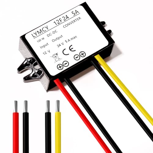 DC Boost Converter 12V to 24V Converter 5A 120W Step Up Converter VoltageWaterproof Power Supply Module Boost Transformer for Car Truck Vehicle Boat